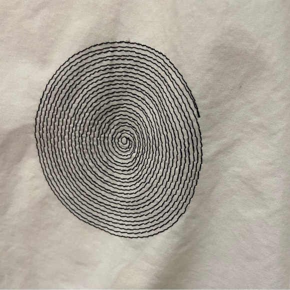 Talbots A Line Skirt Size 10P White Geometric Cotton Lined Knee Length Career - Picture 3 of 8